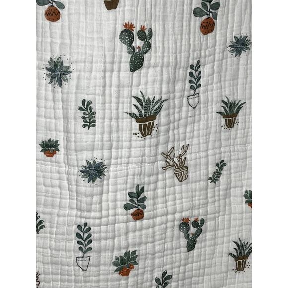 Little Unicorn Cotton Muslin Quilt in the Prickle Pots Design Cactus Western - Picture 3 of 8